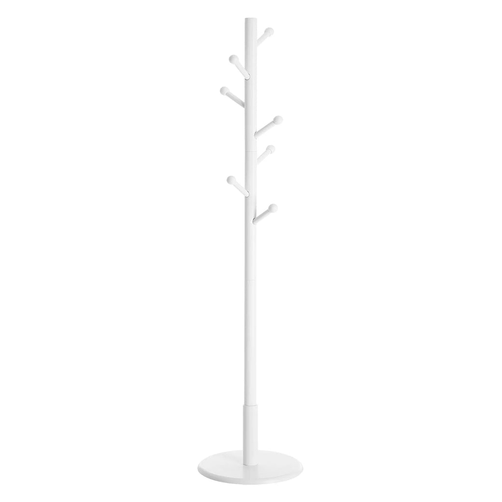 Porte-manteau sur pied en bois blanc – 7 crochets arrondis design scandinave - Aéraly