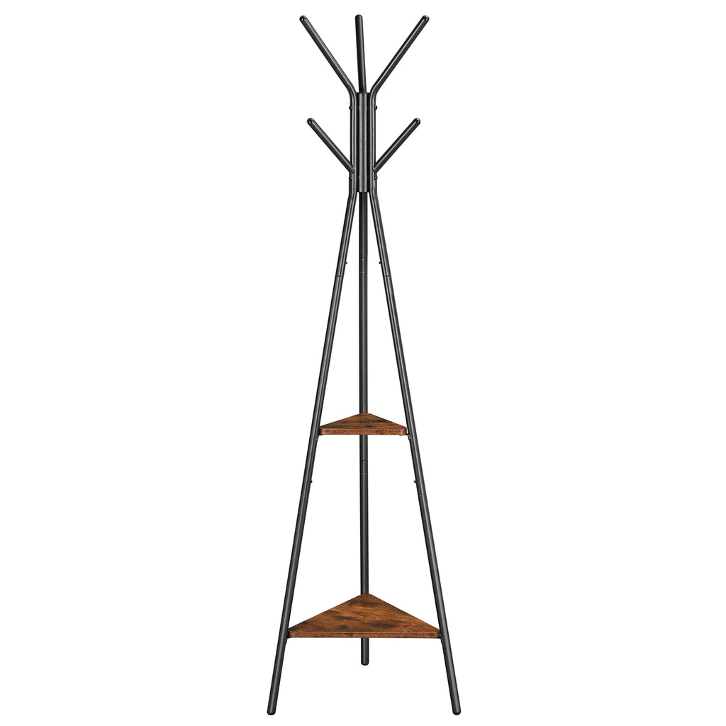 Porte-manteau sur pied original en métal et bois avec étagères - Aéraly
