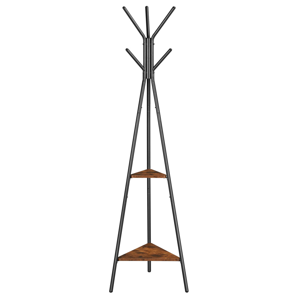 Porte-manteau sur pied original en métal et bois avec étagères - Aéraly