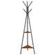 Porte-manteau sur pied original en métal et bois avec étagères - Aéraly