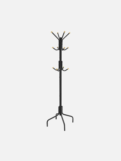 Porte-manteau sur pied en métal noir – 12 crochets Noir