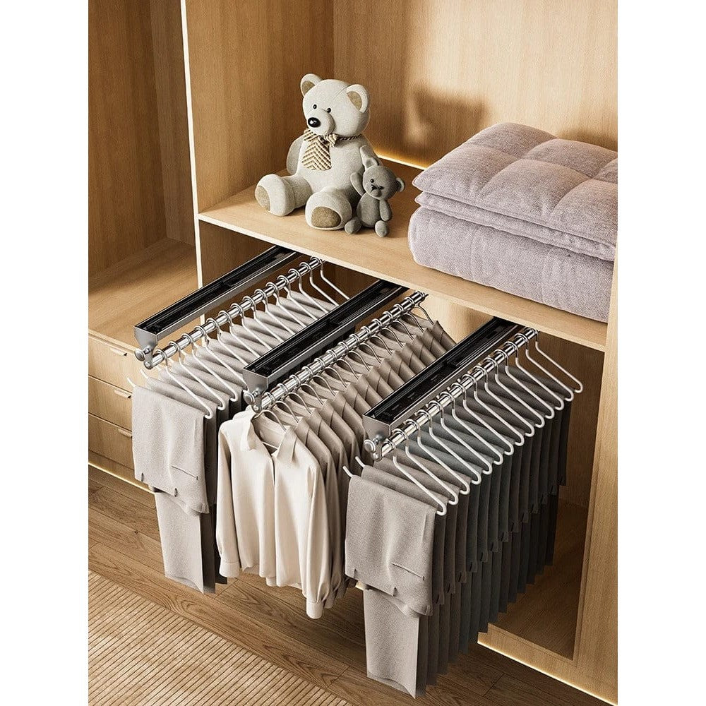 Porte pantalon coulissant – tringle extractible pour dressing - Aeraly