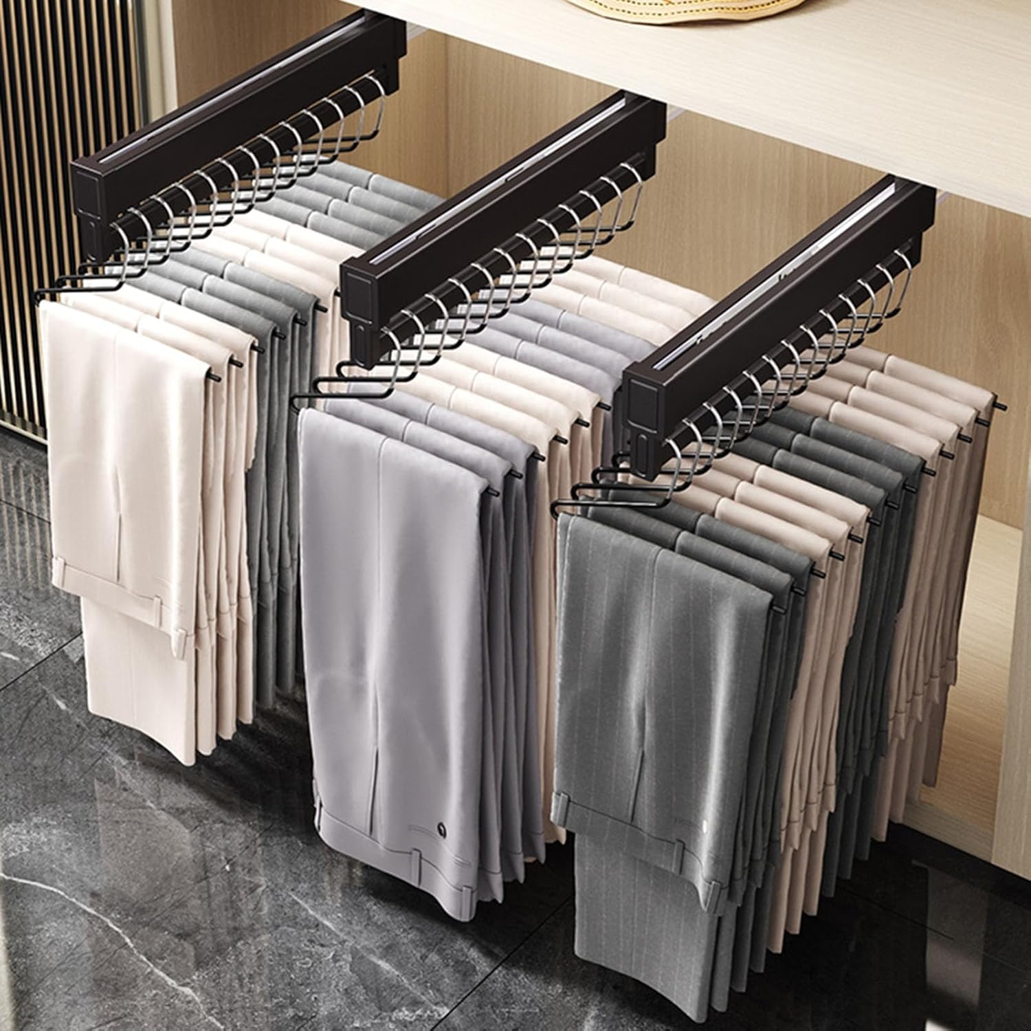 Porte pantalon coulissant antidérapant en aluminium