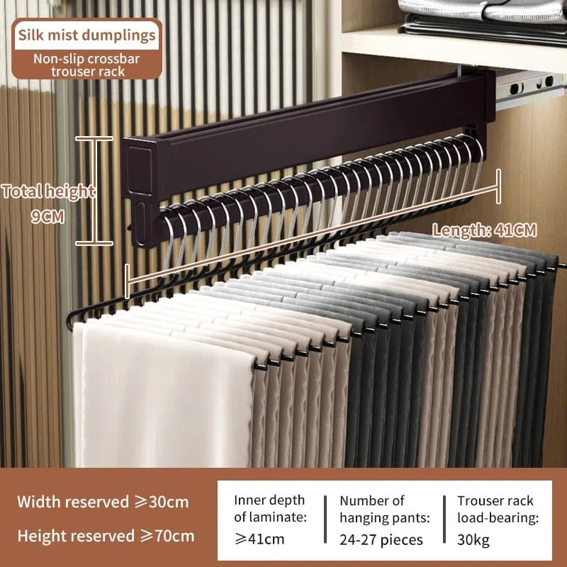 Porte pantalon coulissant antidérapant en aluminium 41 cm Marron