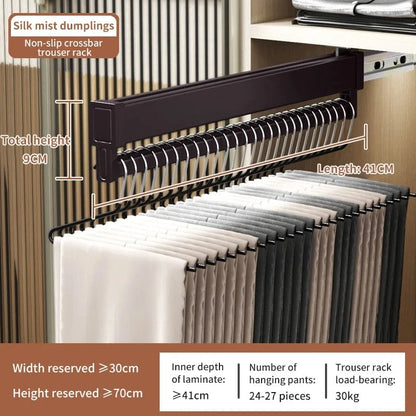 Porte pantalon coulissant antidérapant en aluminium 41 cm Marron