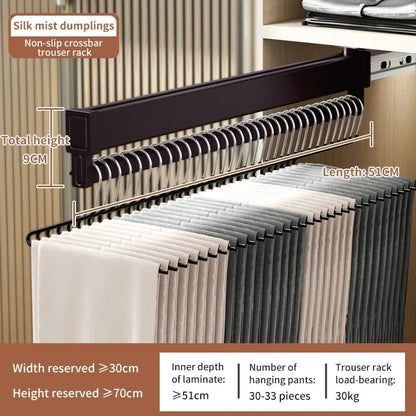Porte pantalon coulissant antidérapant en aluminium 51 cm Marron