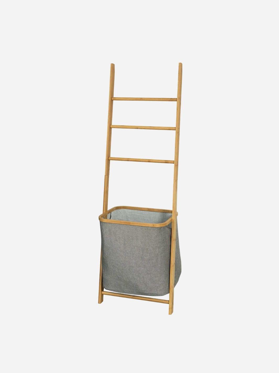 Porte-serviettes autoportant + panier à linge : Organisation optimale de votre espace Gris