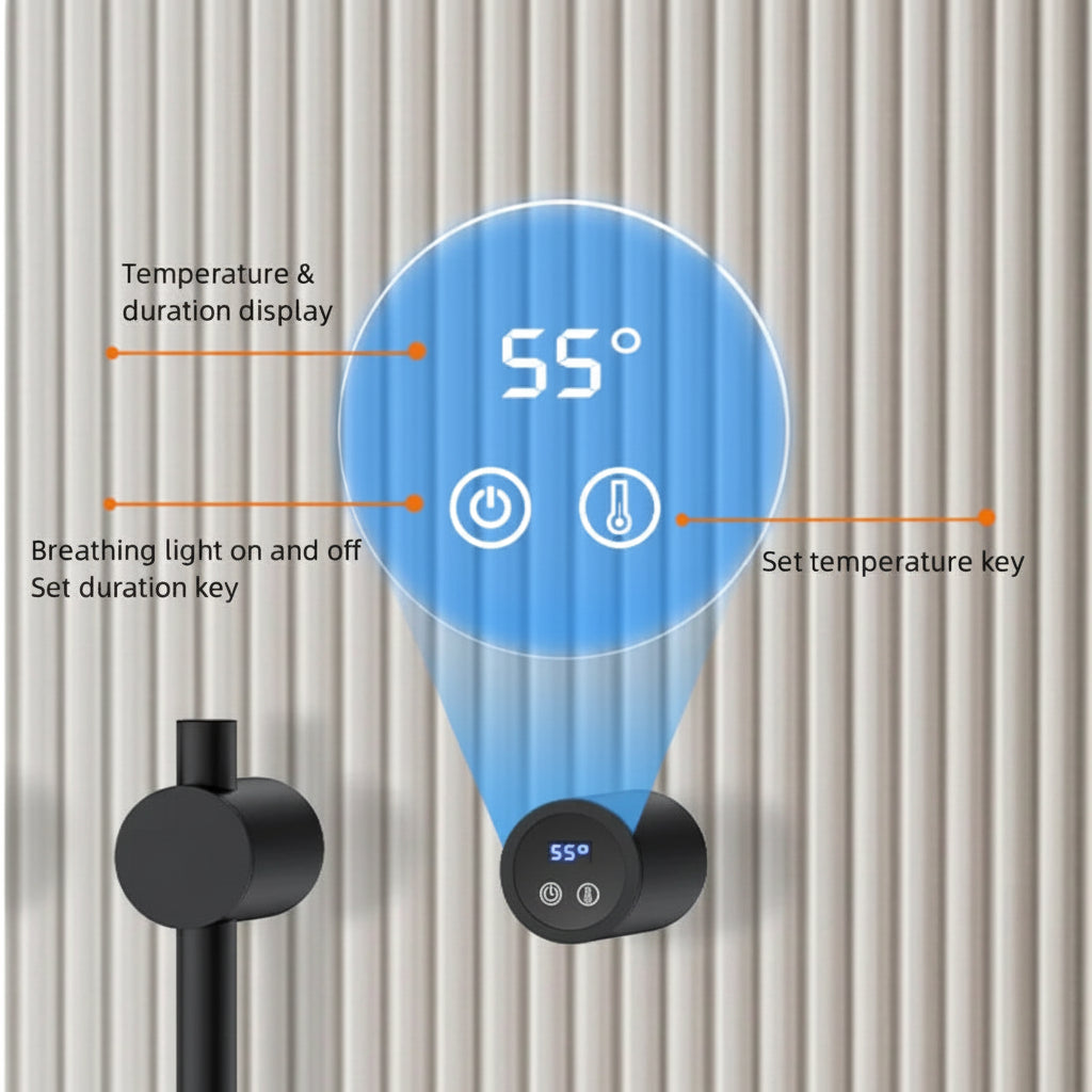 Aéraly MINIMA — Sèche-Serviette Mural 55W Compact | Acier Inox SS304 | IPX4 | Thermostat - Aéraly