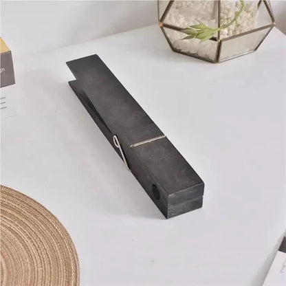 Clothespin Bathroom Towel Holder  Wall-Mounted Storage Hanger Cap Creative Wooden Towel Clip Wall Mounted Bathroom Towel Holder black / S