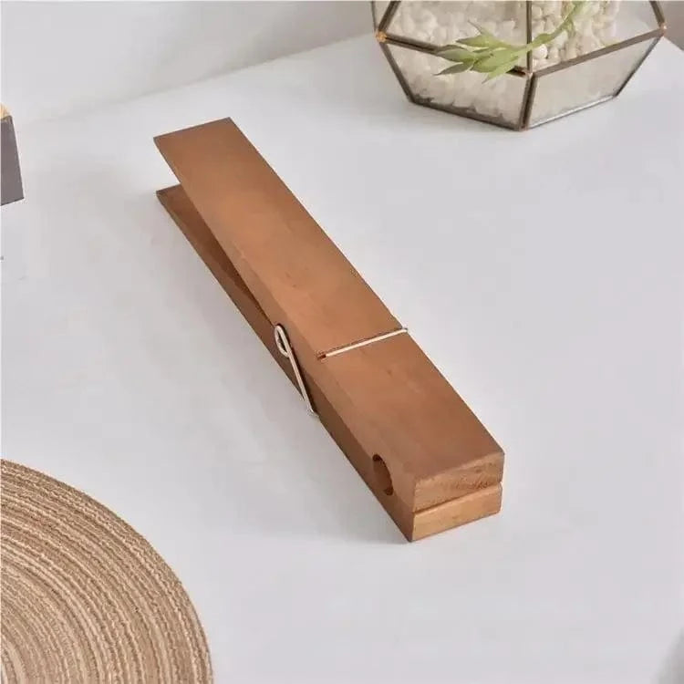 Clothespin Bathroom Towel Holder  Wall-Mounted Storage Hanger Cap Creative Wooden Towel Clip Wall Mounted Bathroom Towel Holder Light brown / S