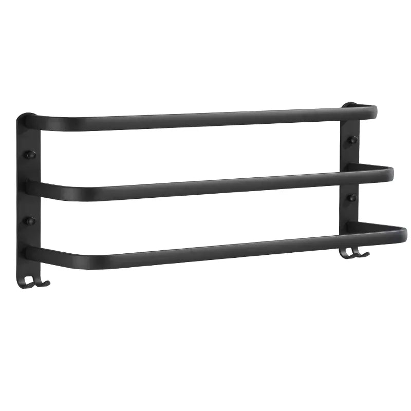Porte-serviettes mural noir en aluminium
