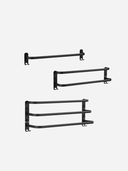 Porte-serviettes mural noir en aluminium