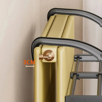 MOD Carbon Steel Radiator Drying Rack Adjustable Foldable Retractable Radiator Cloth Airer Space-Saving Clothes Drying Rack Laundry