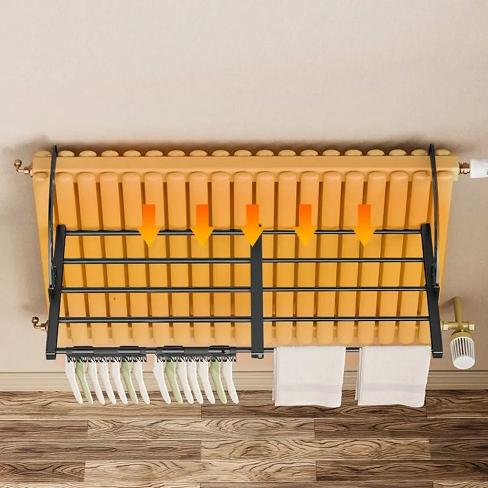 Étendoir à Linge Radiateur Pliable | Séchoir Acier 2 Tailles - Aéraly