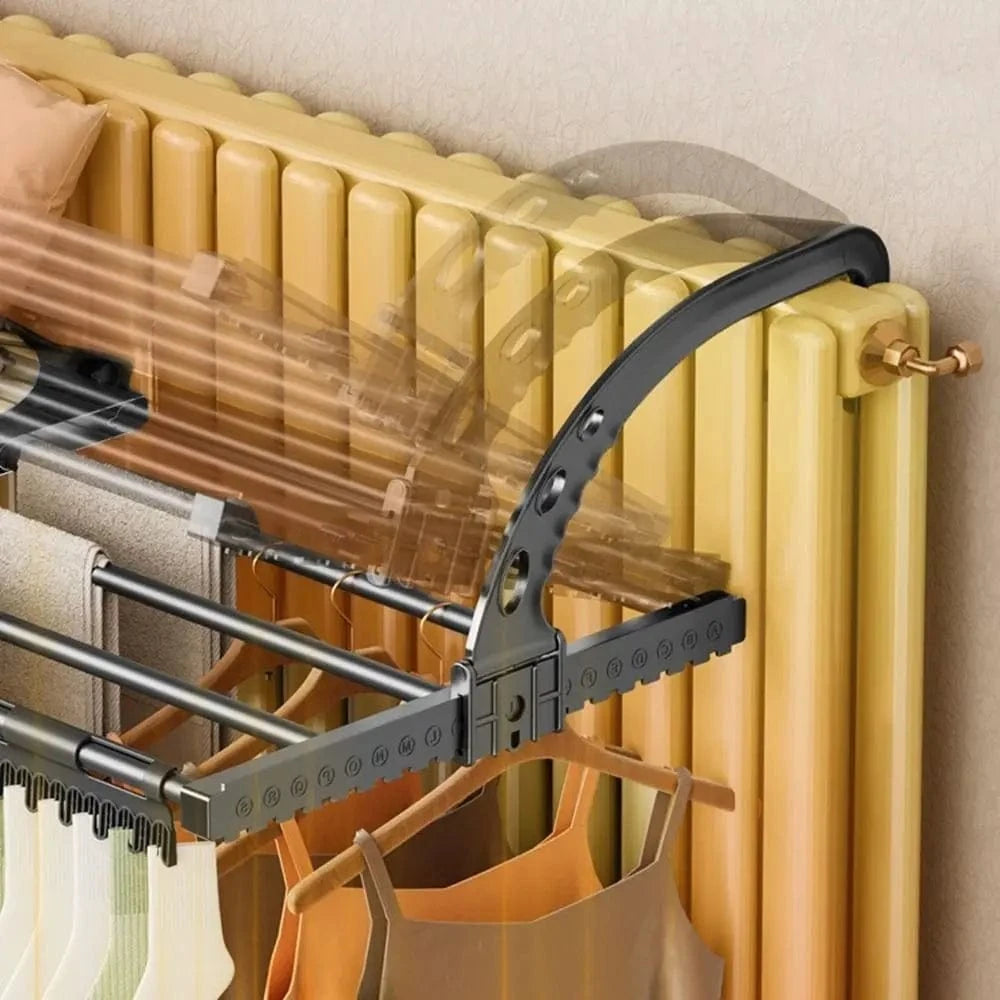 MOD Carbon Steel Radiator Drying Rack Adjustable Foldable Retractable Radiator Cloth Airer Space-Saving Clothes Drying Rack Laundry