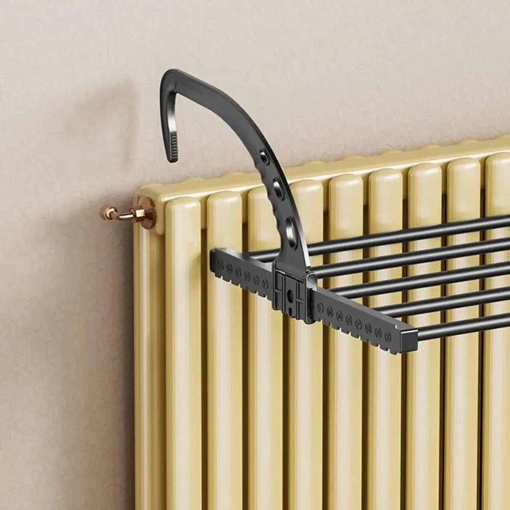 MOD Carbon Steel Radiator Drying Rack Adjustable Foldable Retractable Radiator Cloth Airer Space-Saving Clothes Drying Rack Laundry