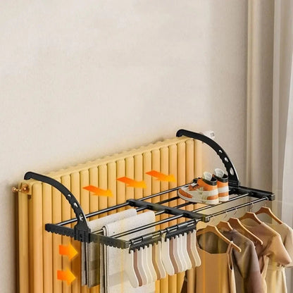 MOD Carbon Steel Radiator Drying Rack Adjustable Foldable Retractable Radiator Cloth Airer Space-Saving Clothes Drying Rack Laundry