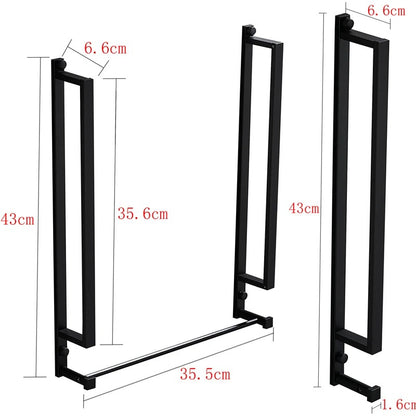 Porte-serviettes salle de bain crochets noir aluminium - Aeraly