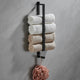 Porte-serviettes salle de bain crochets noir aluminium - Aeraly