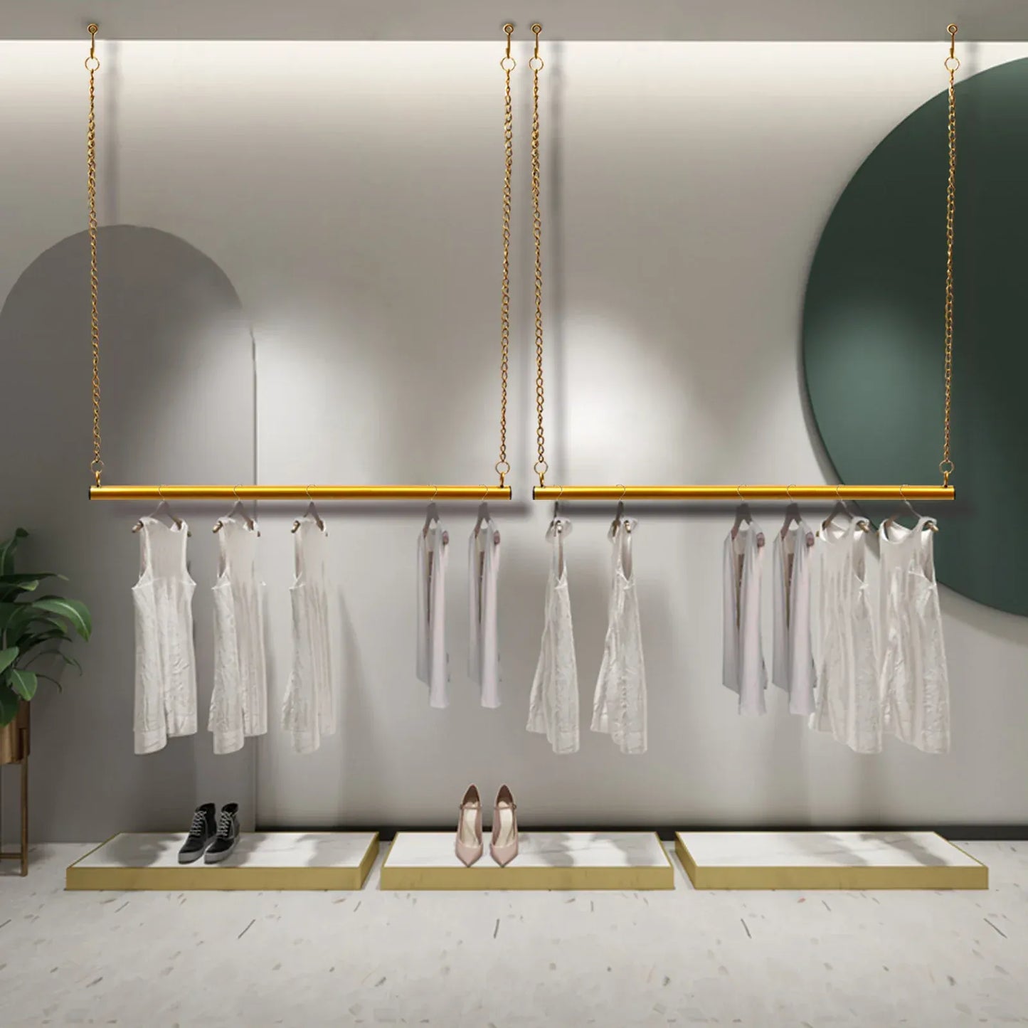 Porte-vêtements ajustable métal gain place - Maximisez votre espace de rangement Or