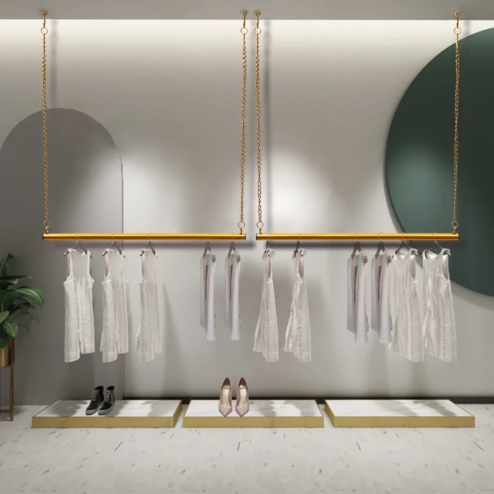 Porte-vêtements ajustable métal gain place - Maximisez votre espace de rangement Or