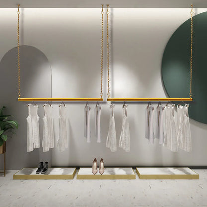 Porte-vêtements ajustable métal gain place - Maximisez votre espace de rangement Or