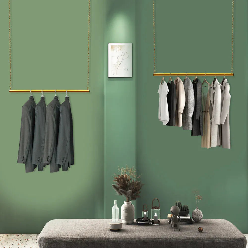 Porte-vêtements ajustable métal gain place - Maximisez votre espace de rangement Or
