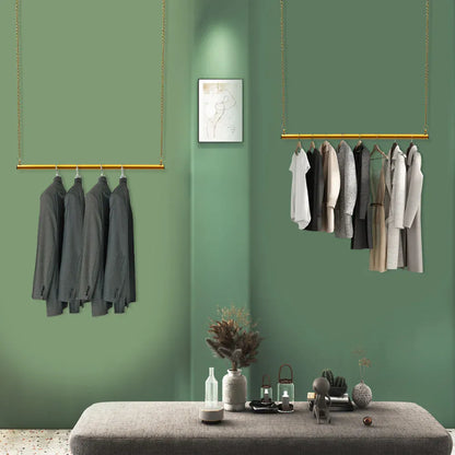 Porte-vêtements ajustable métal gain place - Maximisez votre espace de rangement Or