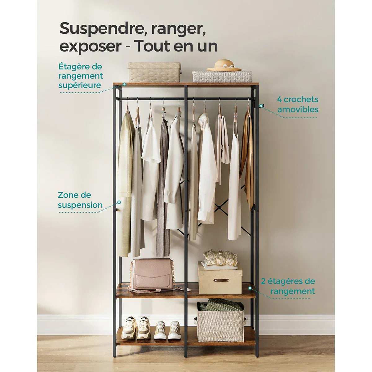 Porte vêtements chambre - Optimisez l'organisation de votre espace de rangement