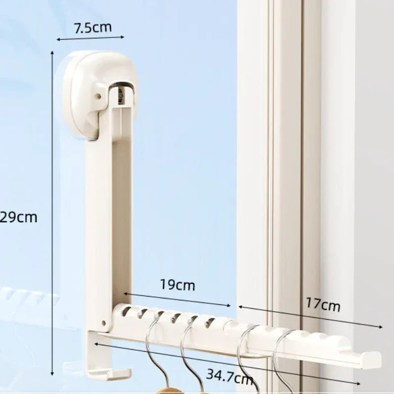 Porte-vêtements mural pliable ventouse - simplifient le séchage de votre linge Blanc