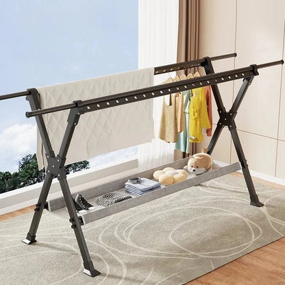 MOD Floor-Standing Household Balcony Folding Clothes Drying Rack Multi-Purpose Indoor And Outdoor Telescopic Clothes Drying Rack