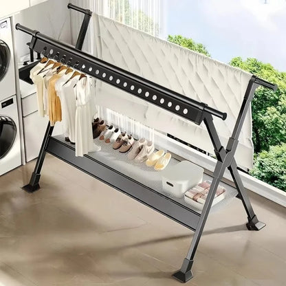 porte-vêtements balcon pliable multi-fonctions