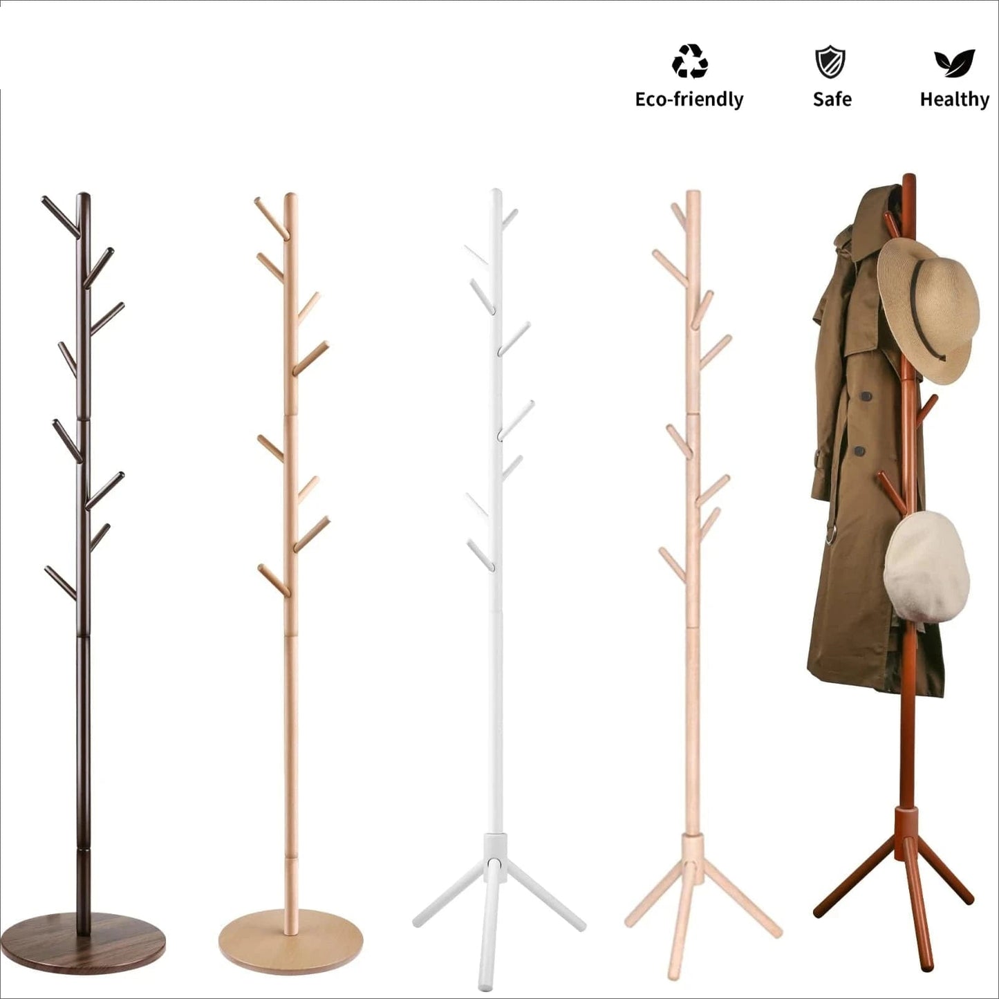 portemanteau bois massif réglable hauteur crochets