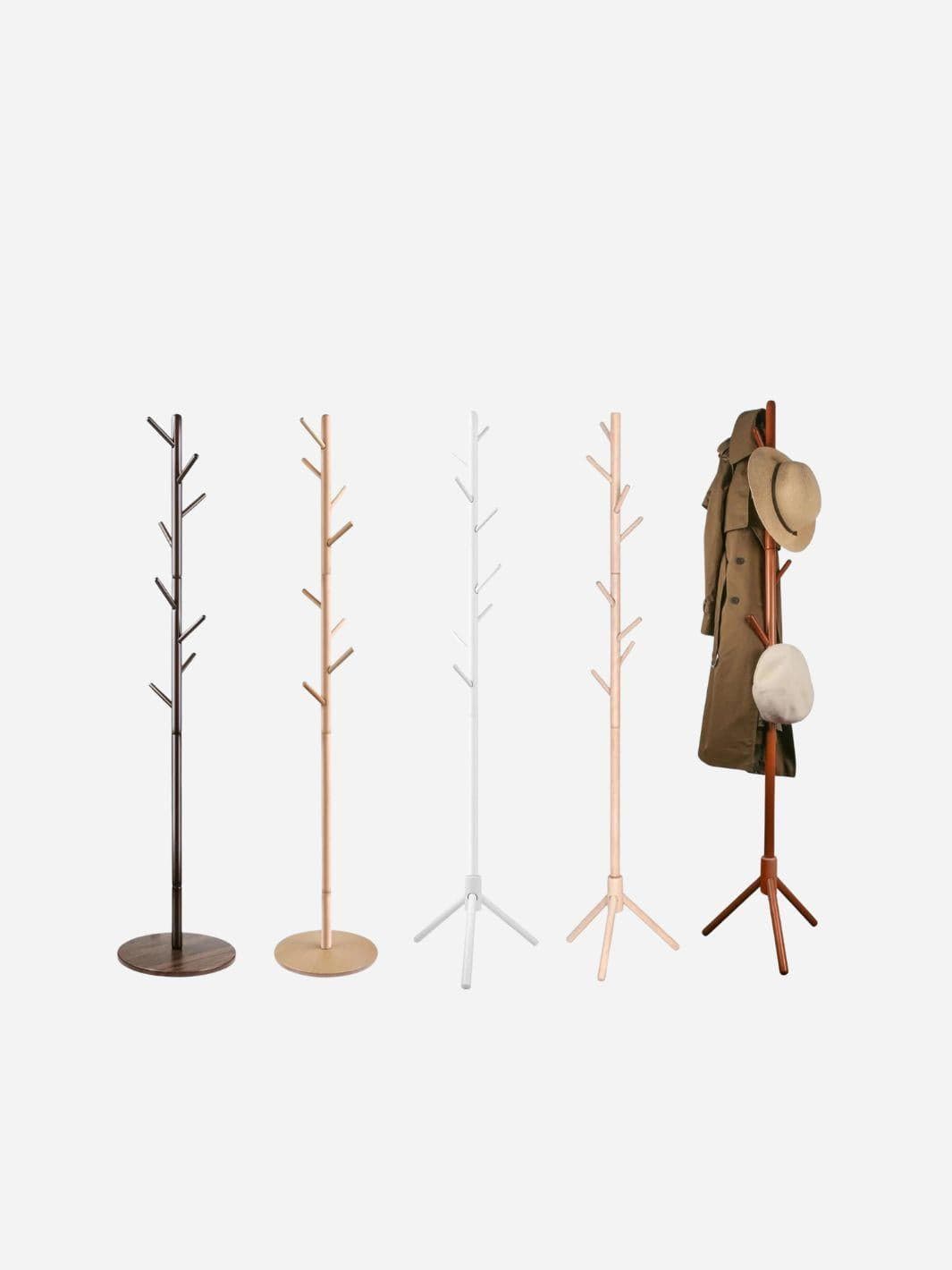 Portemanteau bois massif réglable en hauteur - un rangement efficace et élégant