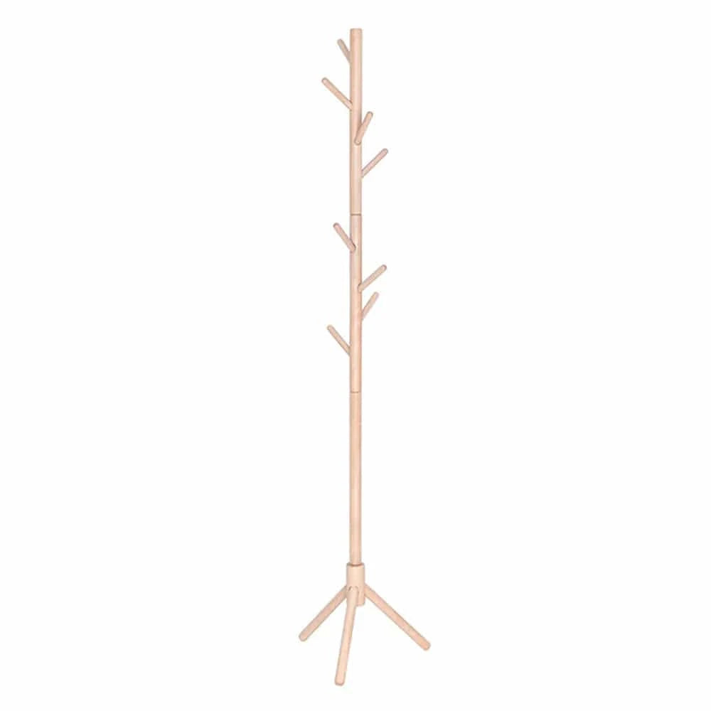 Solid Wood Coat Racks Stand Adjustable Height Clothes Hanger 8 Hook for Home Entryway Clothes Hat Scarves Handbags Rack 75cm-175cm