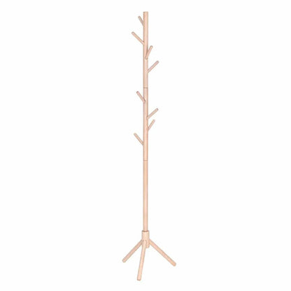 Solid Wood Coat Racks Stand Adjustable Height Clothes Hanger 8 Hook for Home Entryway Clothes Hat Scarves Handbags Rack 75cm-175cm