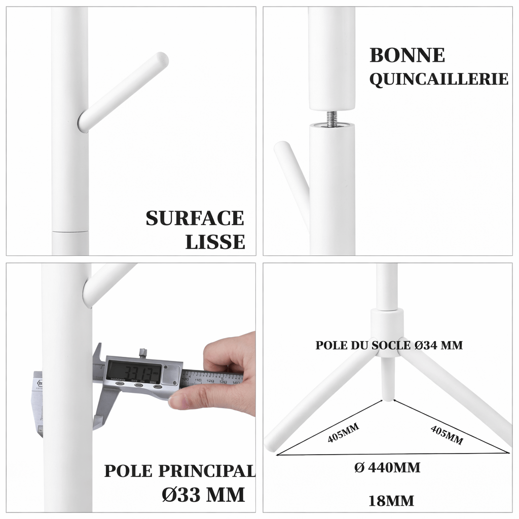 Portemanteau bois massif réglable en hauteur - un rangement efficace et élégant - Aeraly