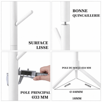 Portemanteau bois massif réglable en hauteur - un rangement efficace et élégant - Aeraly