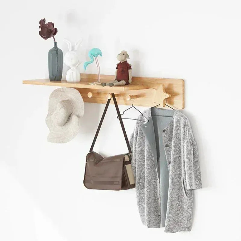 Portemanteau mural bois crochets entrée - Accrochez vos vêtements avec style !