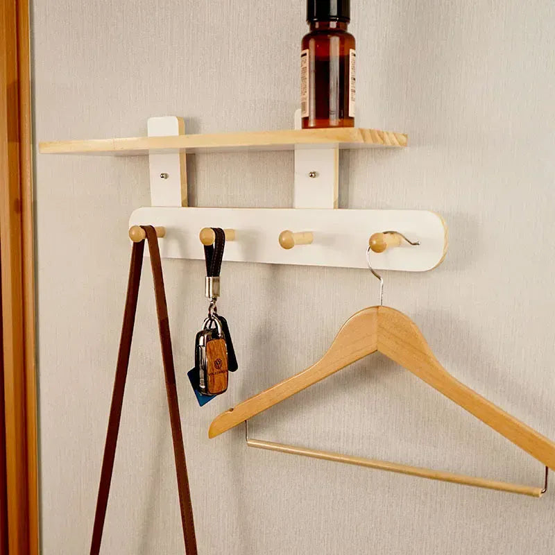 Portemanteau mural bois crochets entrée - Accrochez vos vêtements avec style !