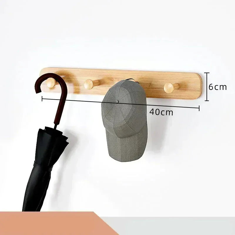 Portemanteau mural bois crochets entrée - Accrochez vos vêtements avec style ! A 4 Crochets