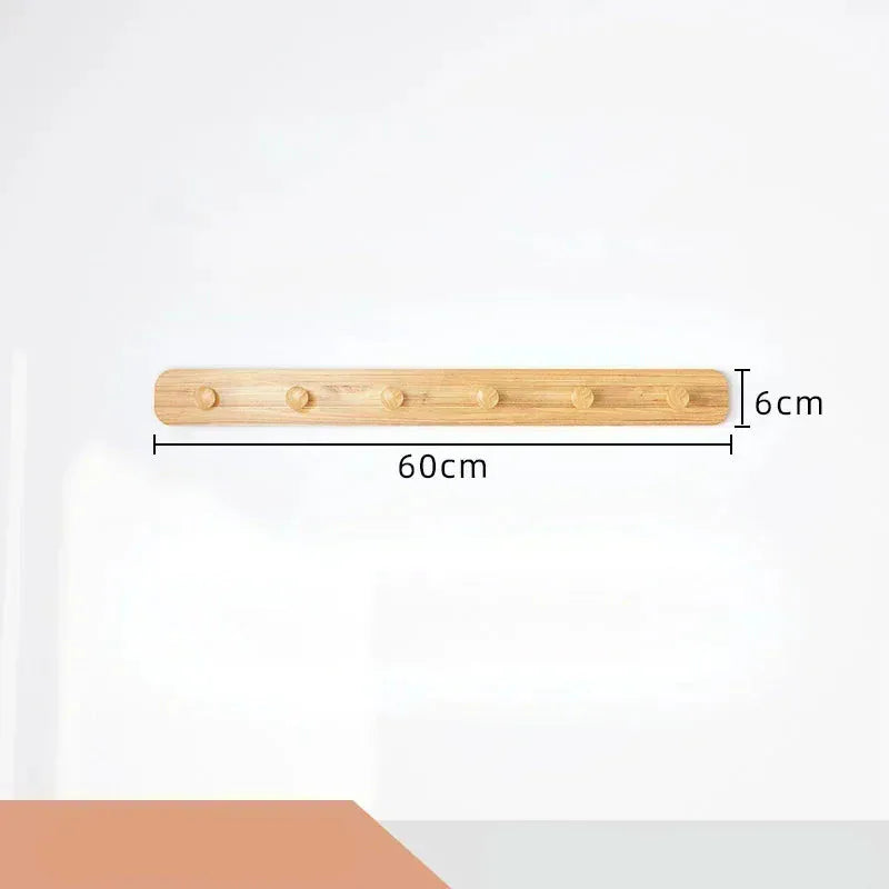 Portemanteau mural bois crochets entrée - Accrochez vos vêtements avec style ! A 6 Crochets