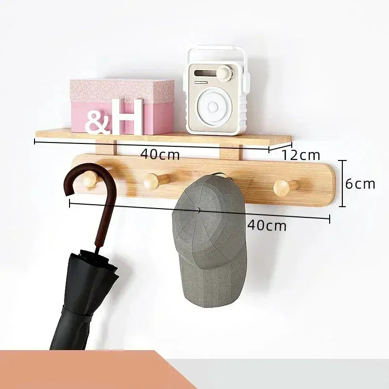 Portemanteau mural bois crochets entrée - Accrochez vos vêtements avec style ! A1 4 Crochets