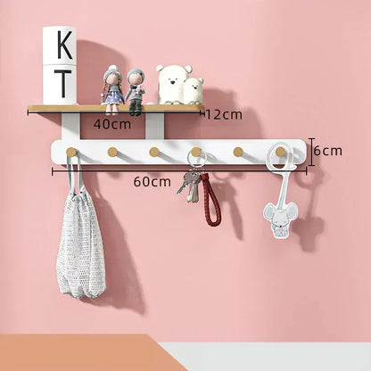 Portemanteau mural bois crochets entrée - Accrochez vos vêtements avec style ! A1 6 Crochets
