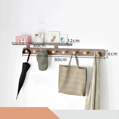 Portemanteau mural bois crochets entrée - Accrochez vos vêtements avec style ! B1 8 Crochets