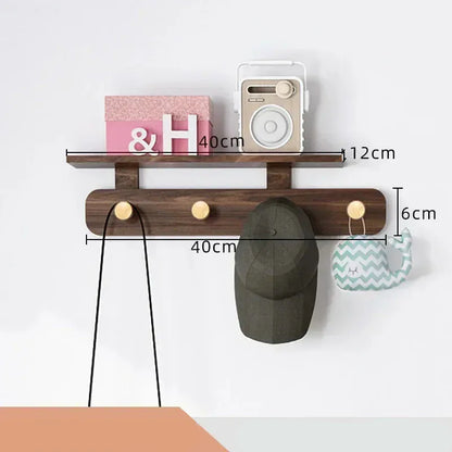 Portemanteau mural bois crochets entrée - Accrochez vos vêtements avec style ! C1 4 Crochets