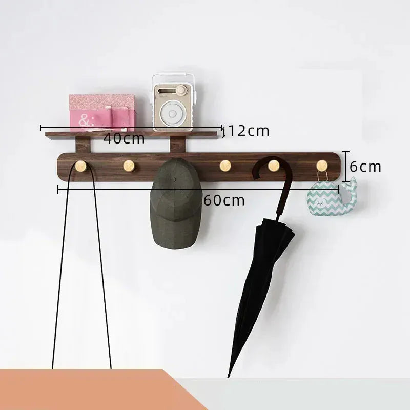 Portemanteau mural bois crochets entrée - Accrochez vos vêtements avec style ! C1 6 Crochets