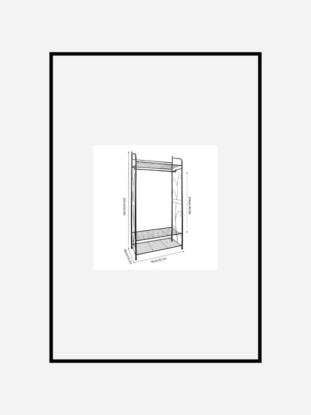 Portemanteau mural métal noir avec étagères à chaussures – rangement complet Noir