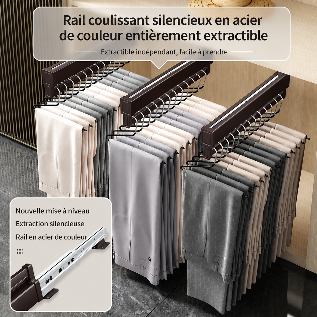 Rutschfester, ausziehbarer Hosenhalter aus Aluminium - 8 Größen