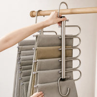 Cintre porte pantalon pliable – gain de place 5 ou 9 niveaux